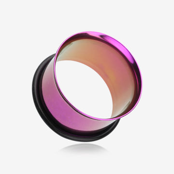 A Pair of Colorline Single Flared Ear Gauge Tunnel Plug-Purple